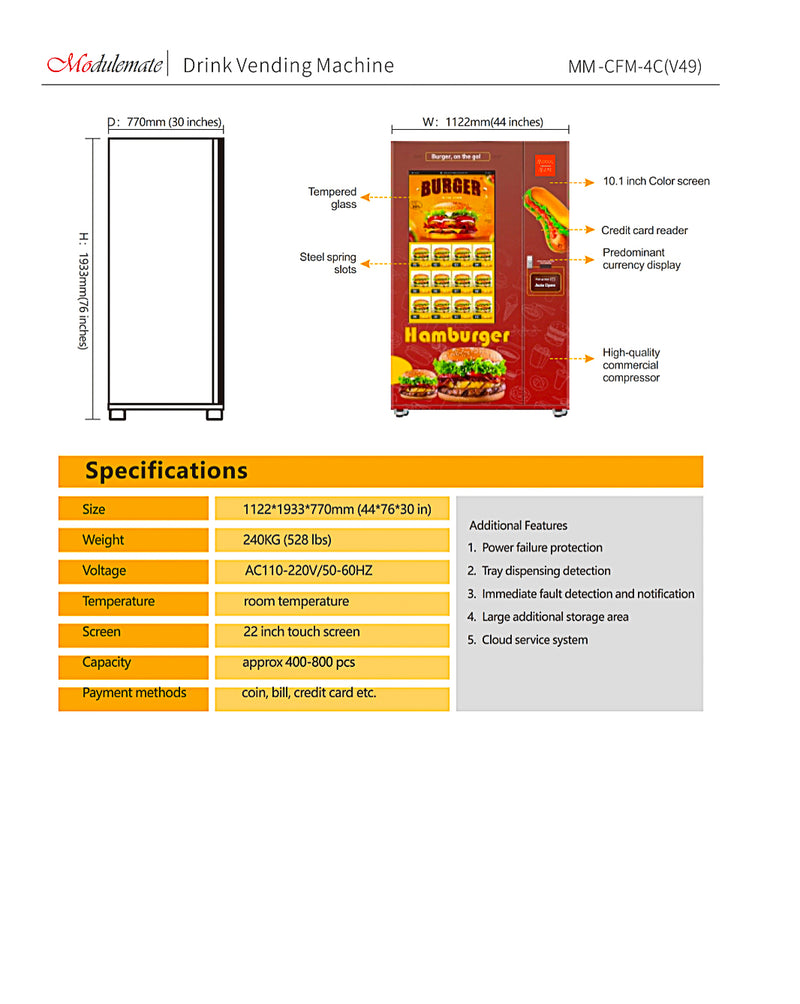 Hamburger Verkaufsautomat MM-CFM-4C(V49)